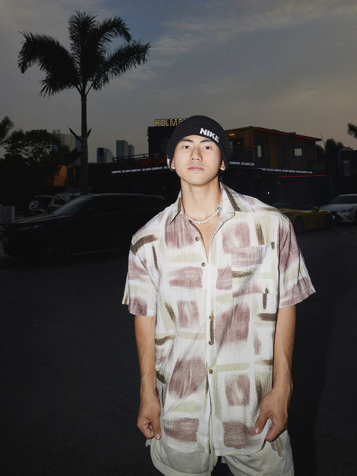 Abstract Graffiti Print Short Sleeve Shirt