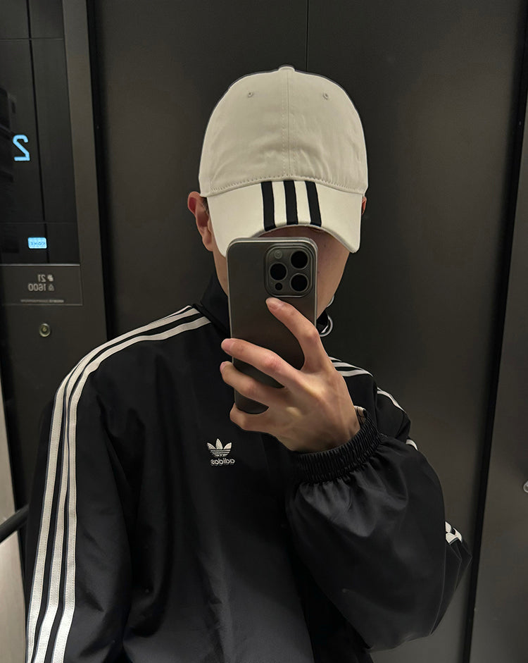 Three-Stripe Wide-Brim Baseball Cap