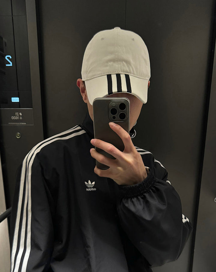Three-Stripe Wide-Brim Baseball Cap