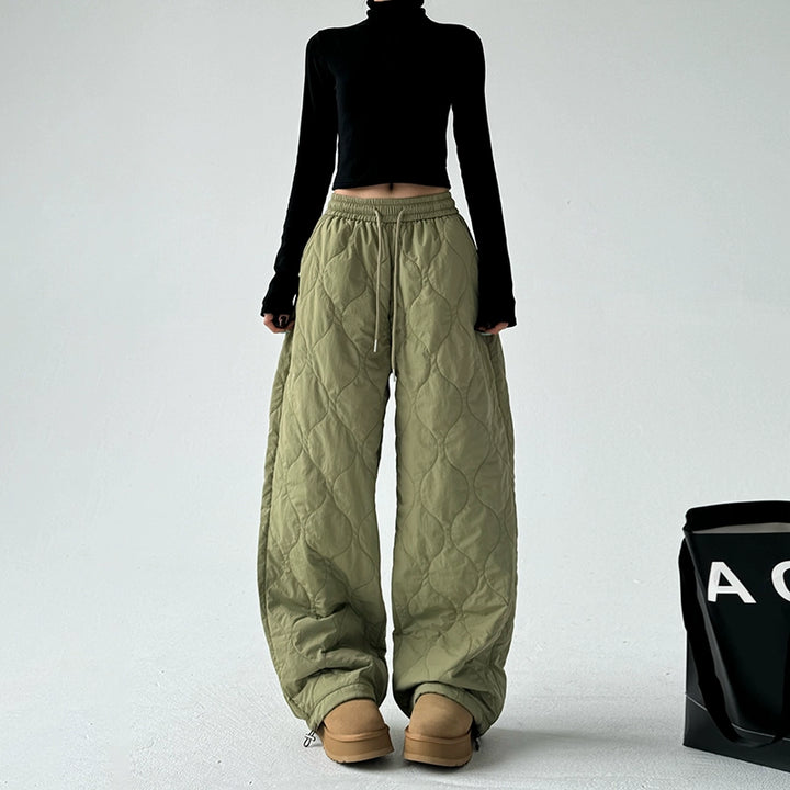 Thickened Quilted Loose Drawstring Pants