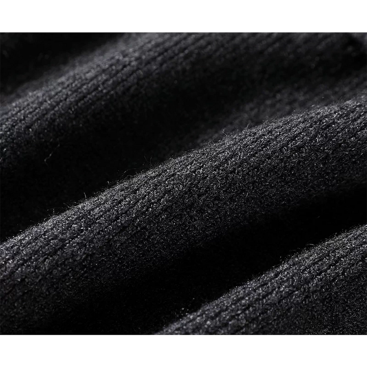 Suéter de punto con cuello de cowl en forma de V 