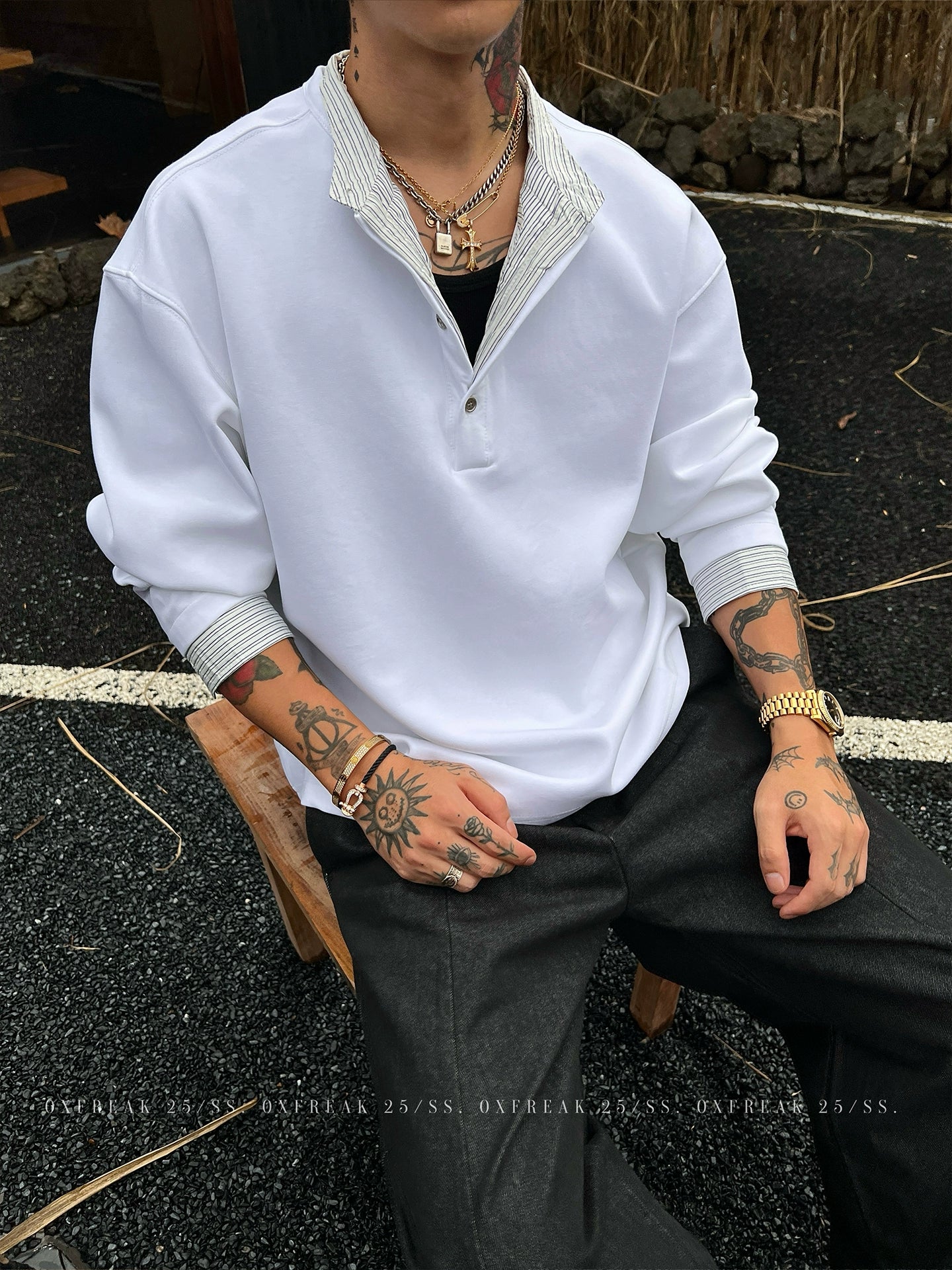 Henry Collar Long Sleeve Pullover