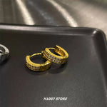 Diamond Buckle Hoop Earrings