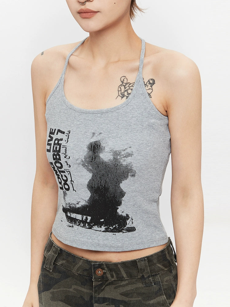 Slim Fit Graphic Sports Tank Top