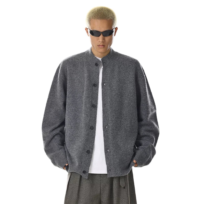 Round Neck Knit Cardigan Sweater