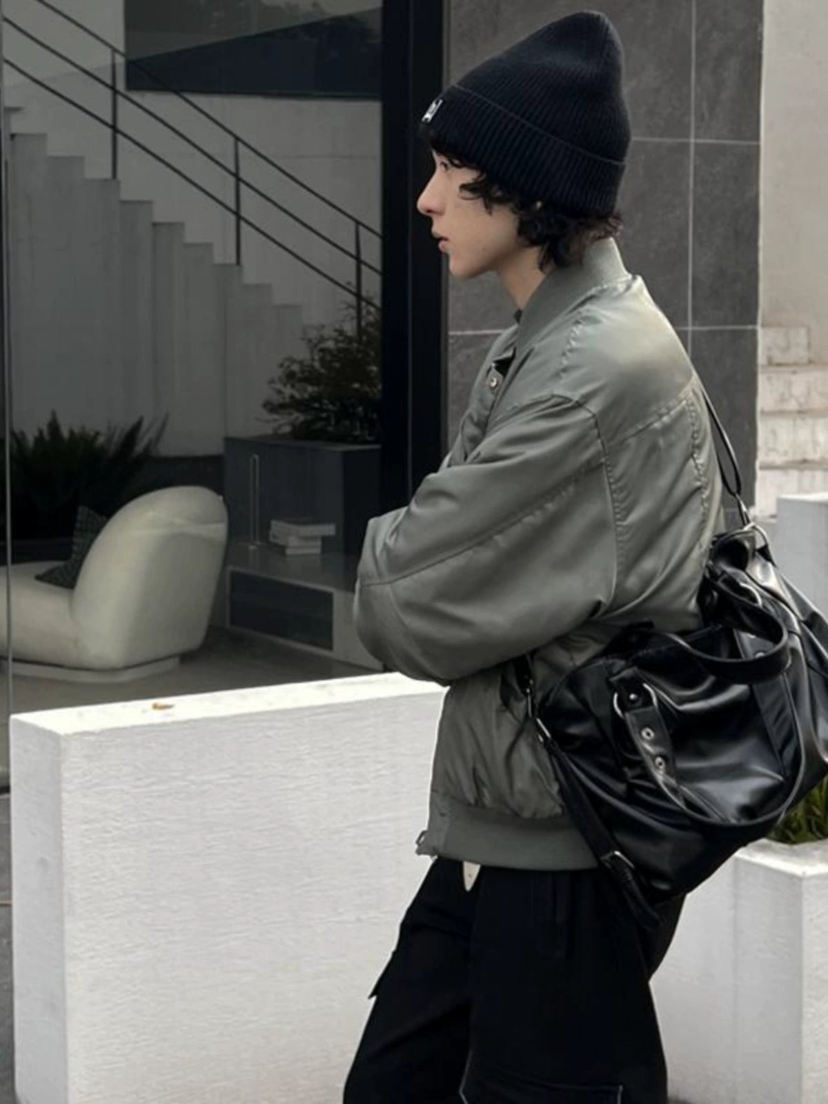 Black Multifunctional Leather Bag