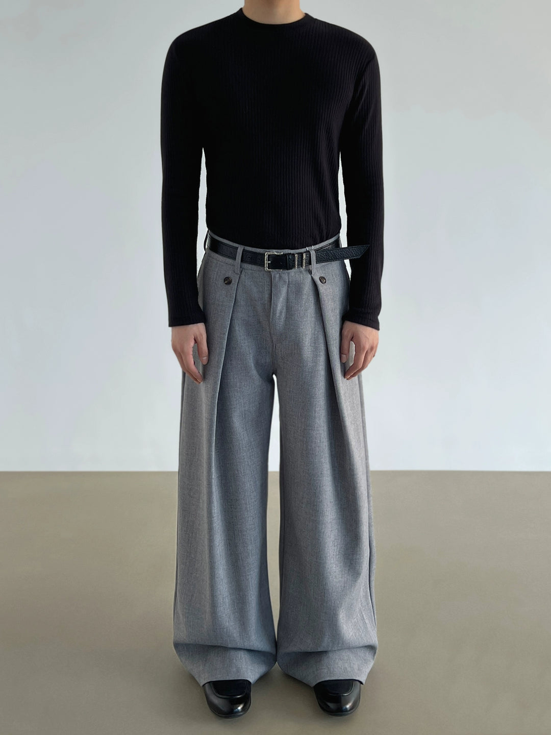 Weite, lockere Drapierte A-Linien-Hosen 
