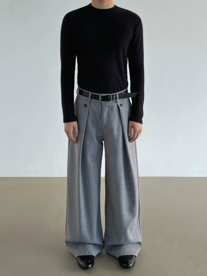 Weite, lockere Drapierte A-Linien-Hosen 