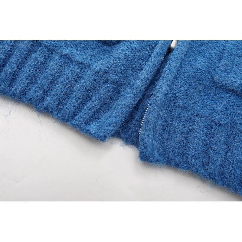 Knit Zipper Long Sleeve Jacket