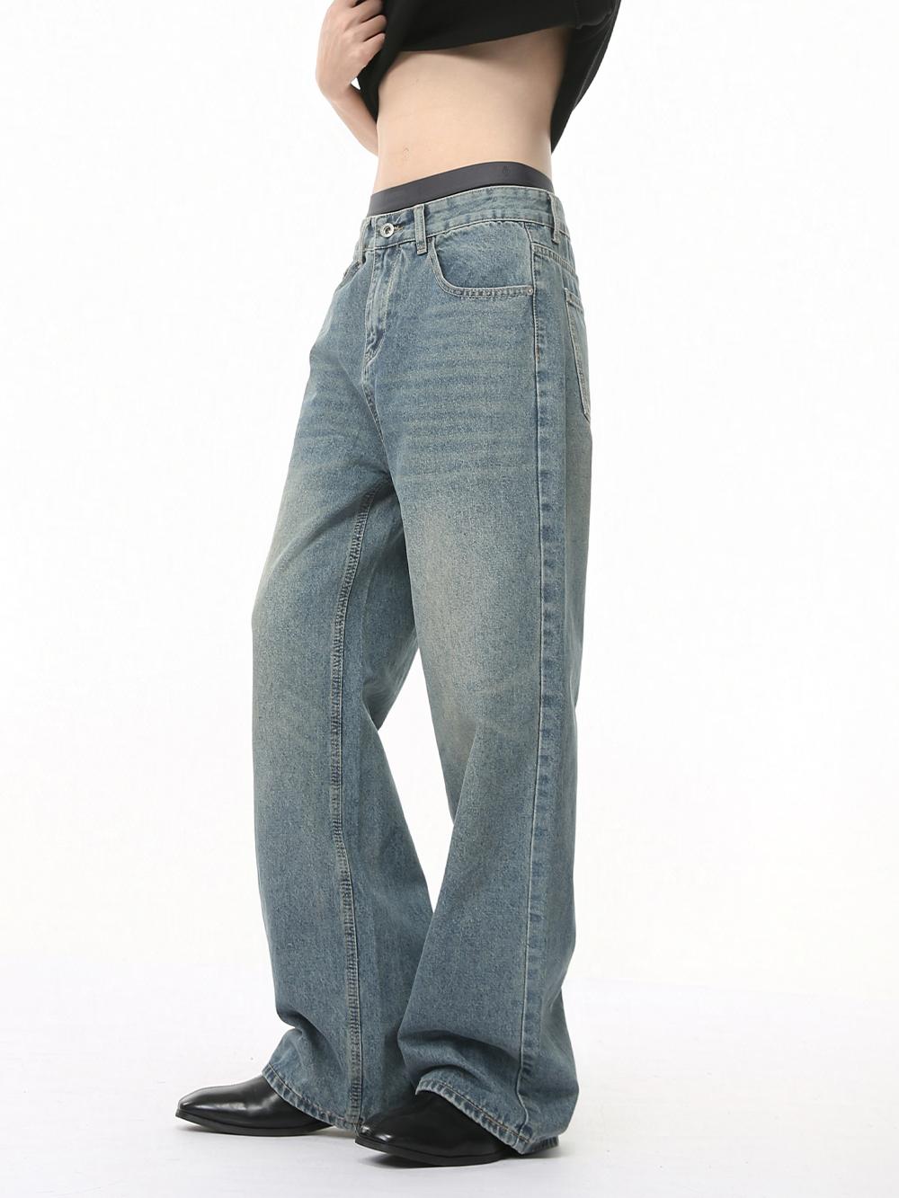 Relaxed Fit Blue Straight-leg Jeans