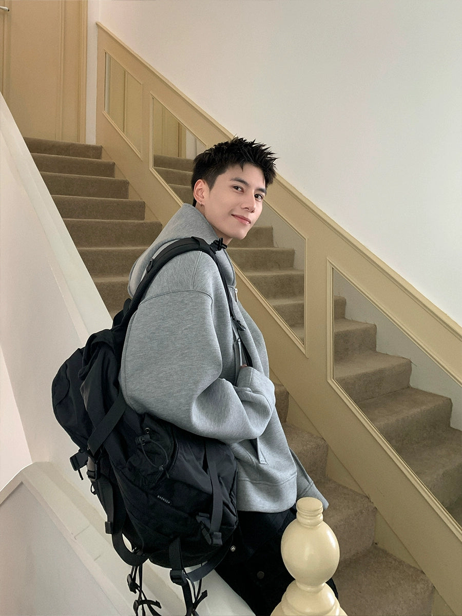 Tung hættetrøje cardigan sweater jakke 