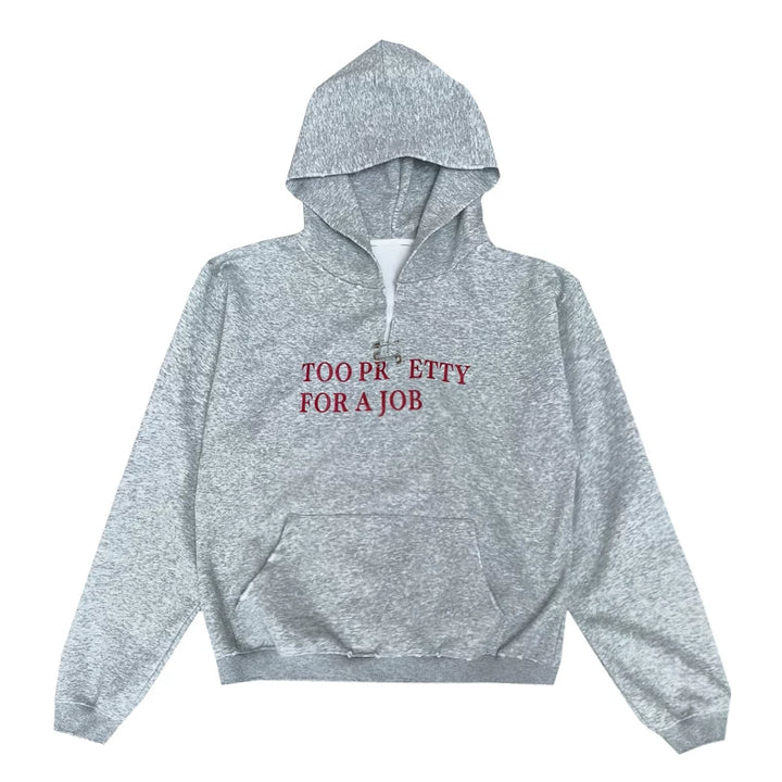 Slogan Print Slitt Hettegenser 