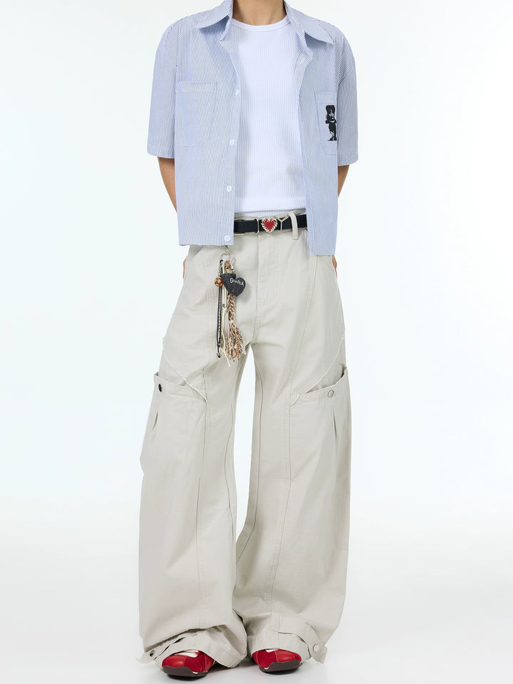 Multi-Pocket Straight Casual Pants