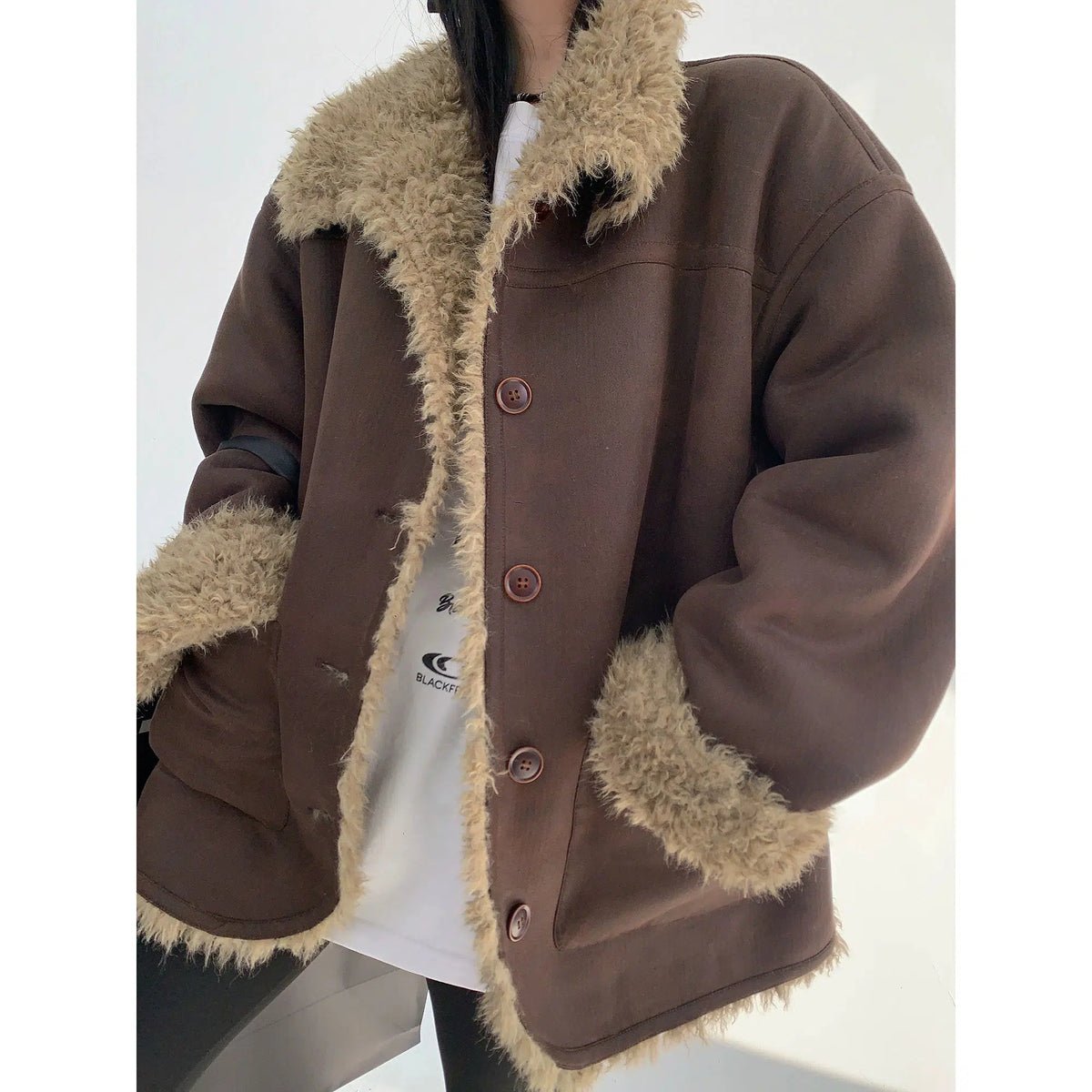 Retro Fur-Trimmed Cotton Jacket