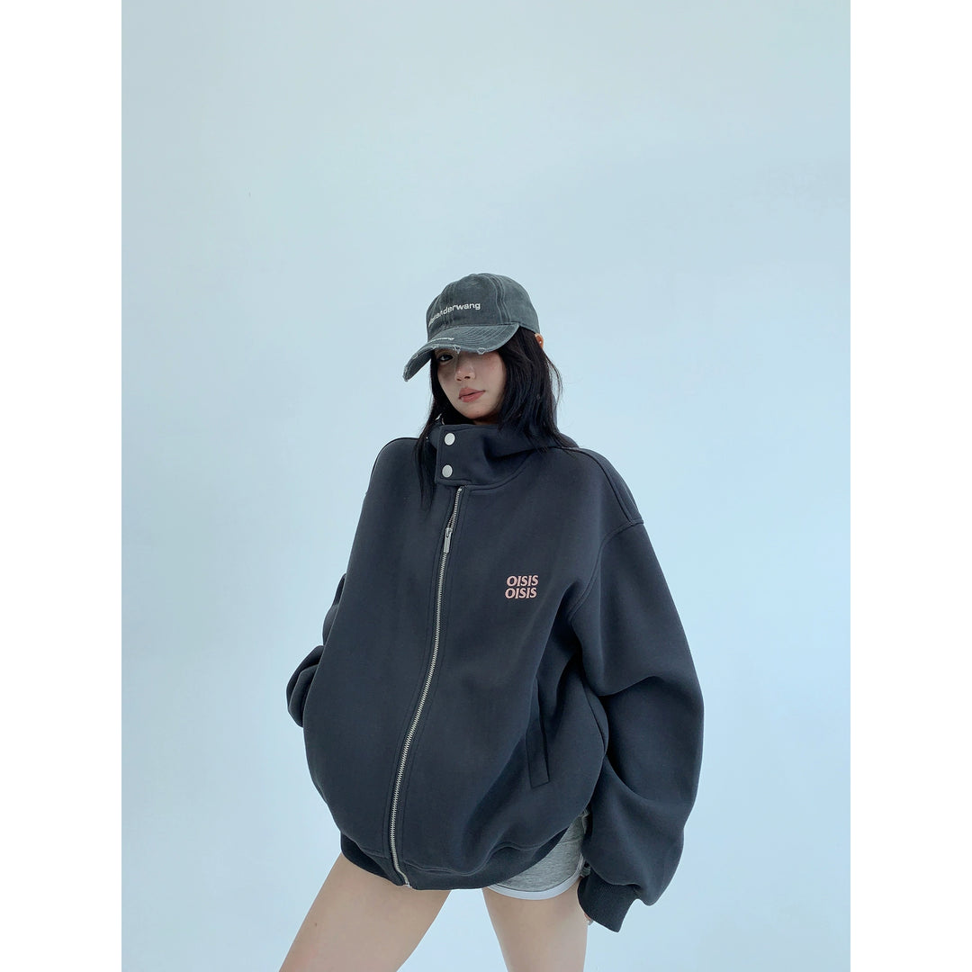 Zip Up Hooded Sweatshirt Jacket