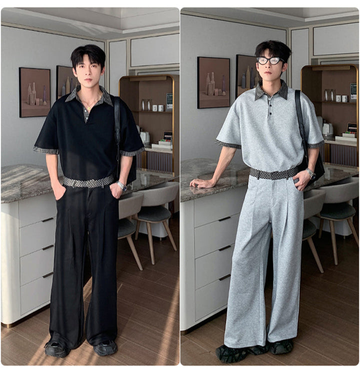 Short-Sleeve Polo Shirt and Pants Set