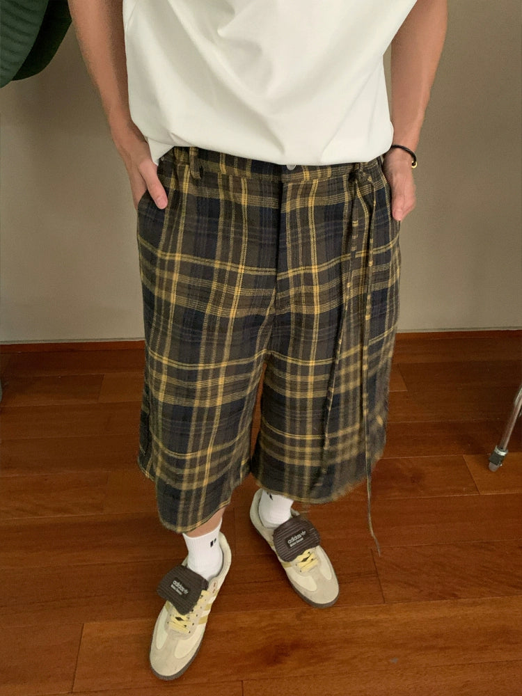 Shorts larges en tartan 
