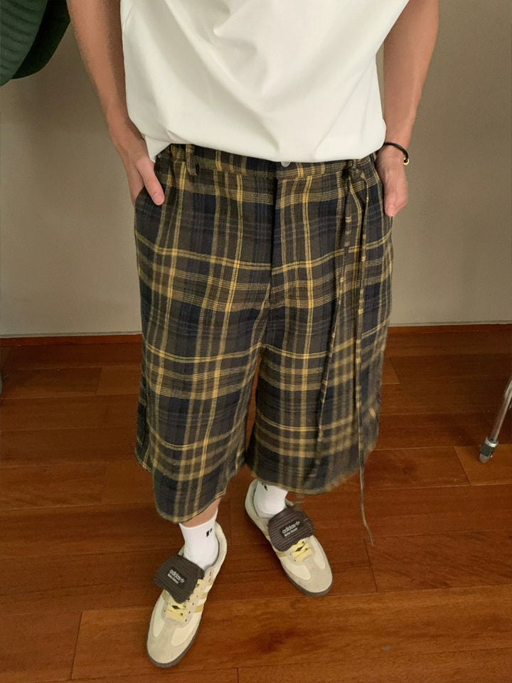 Shorts larges en tartan 