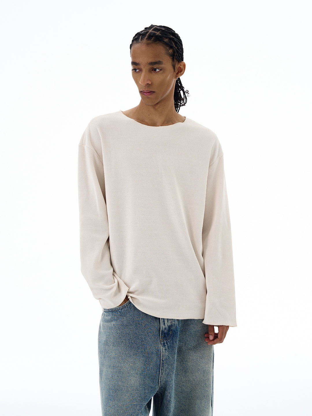 Ribbed Long Sleeve Pullover