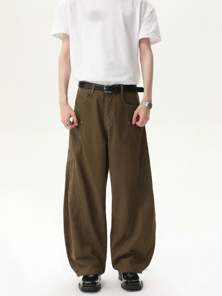 Washed Wide-Leg Loose Pants