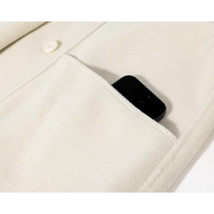 Stand-Collar Double-Faced Wool Coat