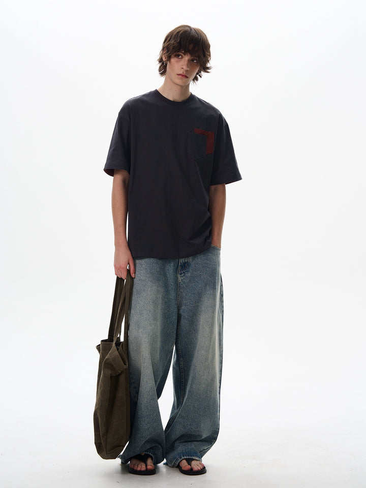 Double-layer Pocket Short Sleeve Pullover