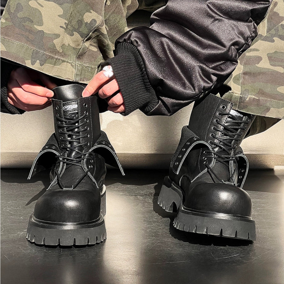 أحذية دراجة نارية مصنوعة من جلد البقر الثقيل 