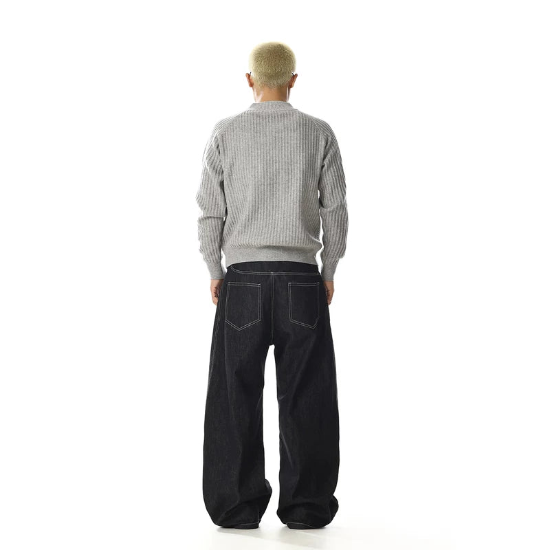 Maglione aderente a coste 