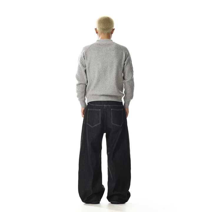 Maglione aderente a coste 