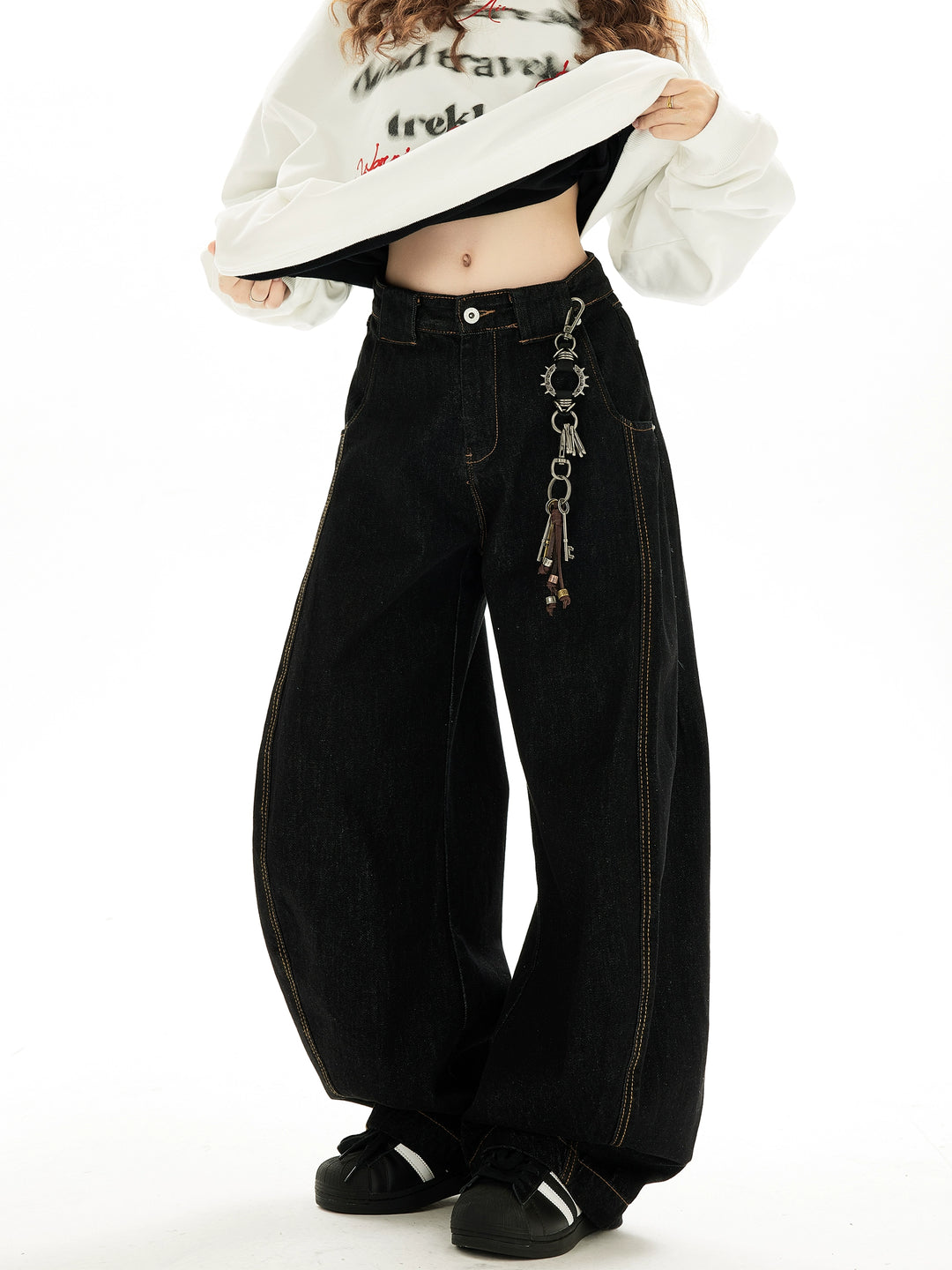 Weite Beinform Street Style Lässige Jeanshosen 