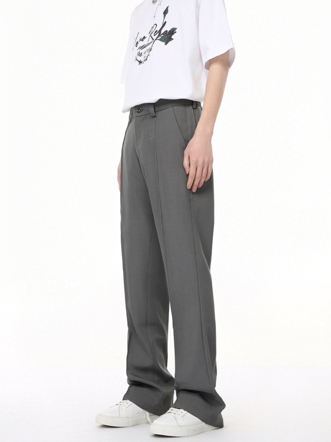 Pantalones de traje acampanados para hombres con cintura elástica 