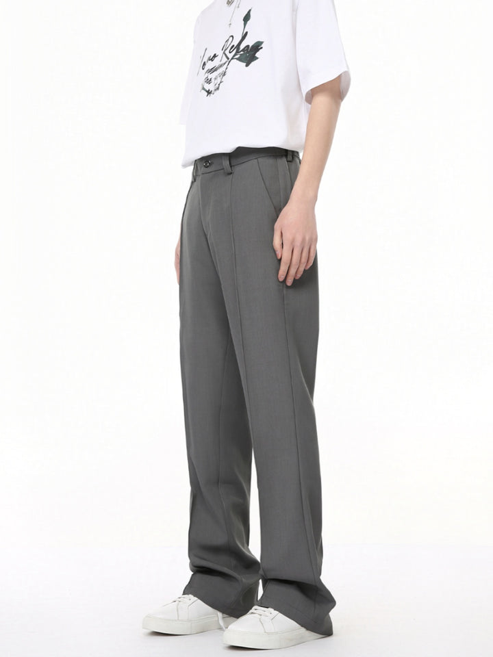 Pantalones de traje acampanados para hombres con cintura elástica 