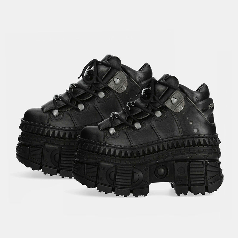 Gothic Platform Rivet Chunky Motorcycle Boots