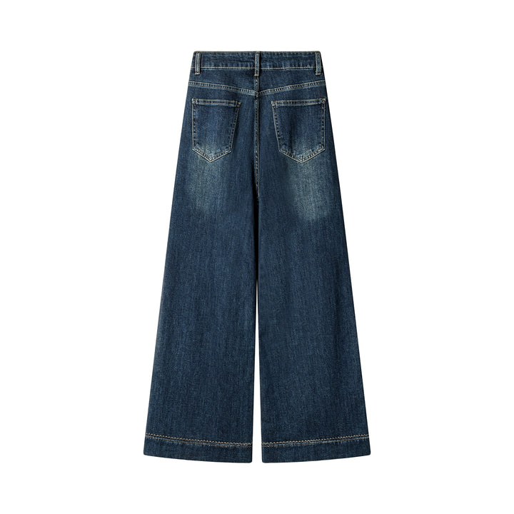 High Waist Wide Leg Casual Jeans