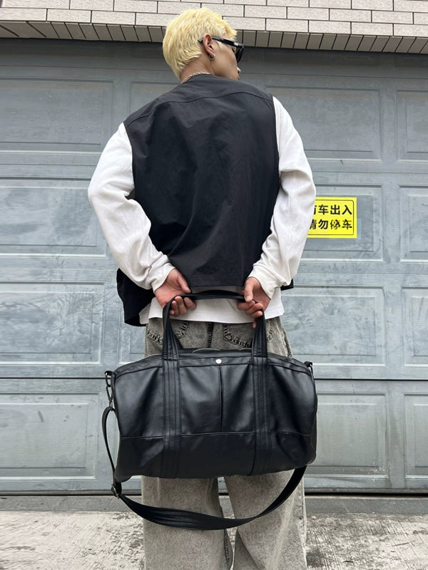 PU Leather Large Capacity Messenger Tote