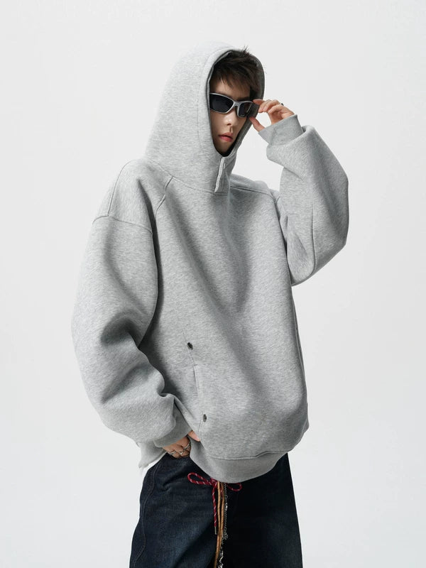 Sweat à capuche à boutons surdimensionné 