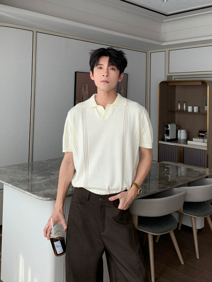 Breathable Knitted Polo Shirt