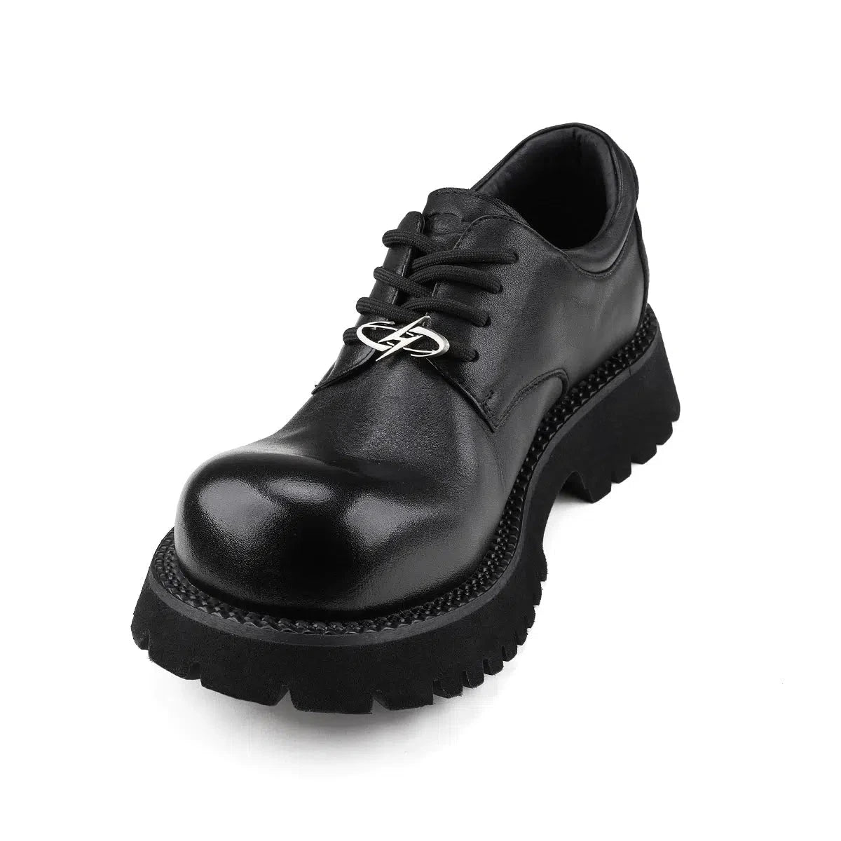 Leather Thick-Sole Derby Casual Shoes