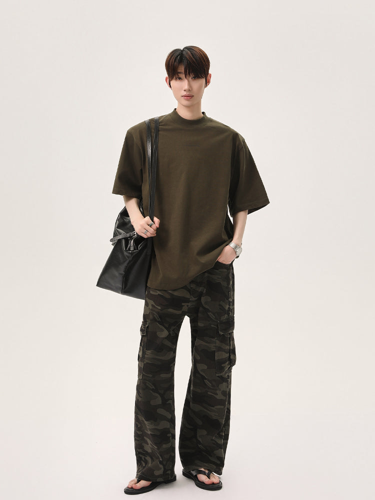 Camouflage Multi-pocket Wide-leg Pants