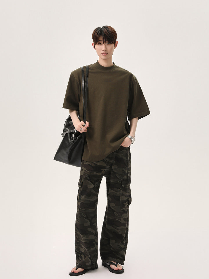 Camouflage Multi-pocket Wide-leg Pants