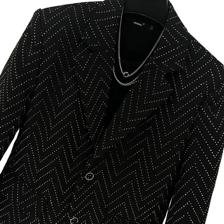 Rhinestone Pattern Suit Jacket