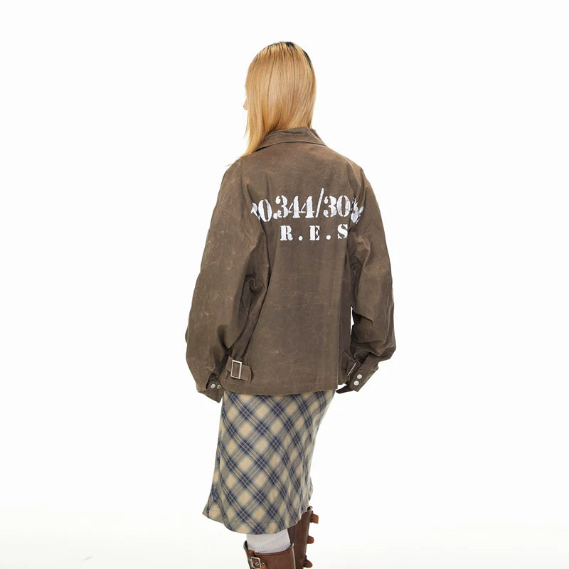 Sandblasted Oil Wax Work Jacket