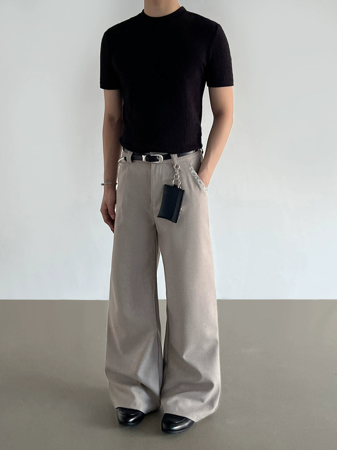 Pantaloni casual a gamba dritta svasati retro 