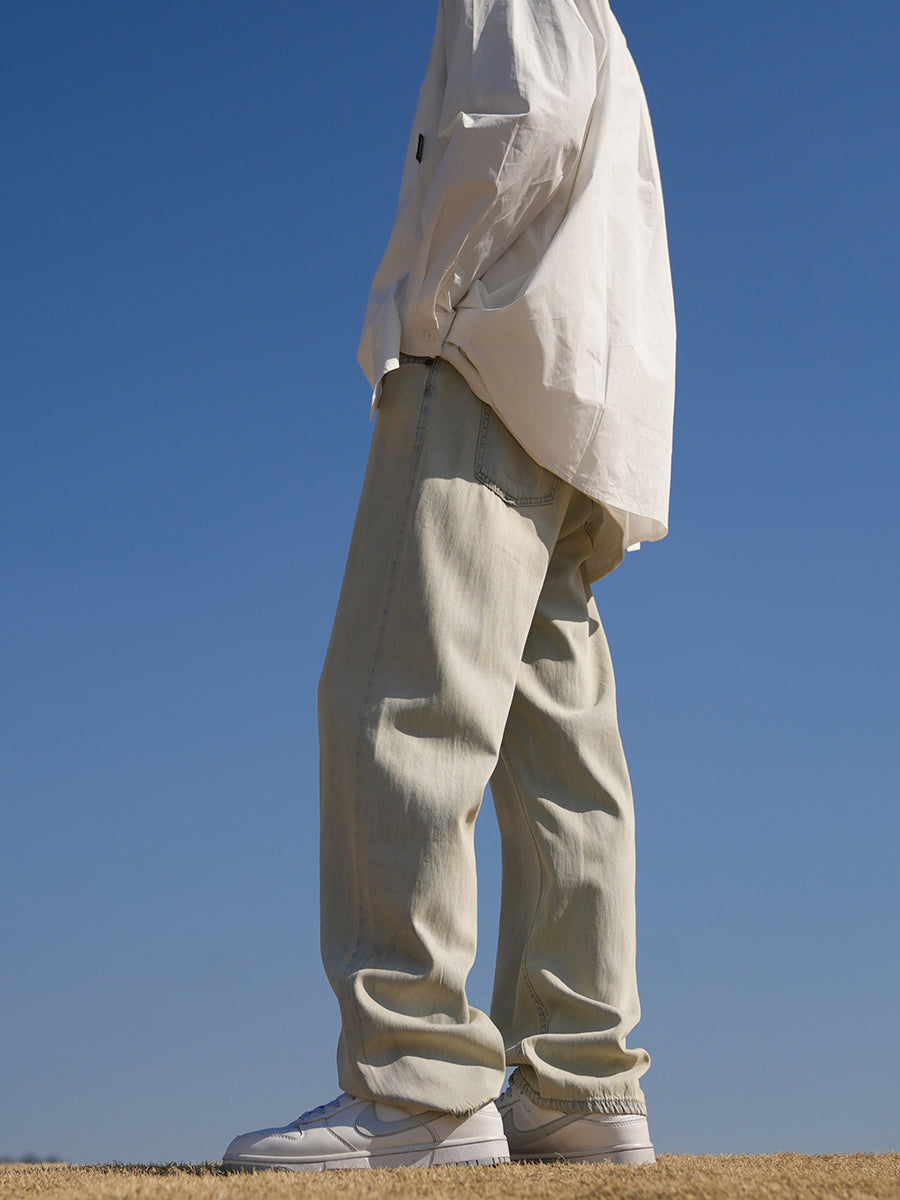 Ice Silk Loose Fit Straight-leg Pants