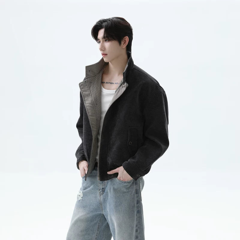 Faux Two-Piece Harrington Jacket