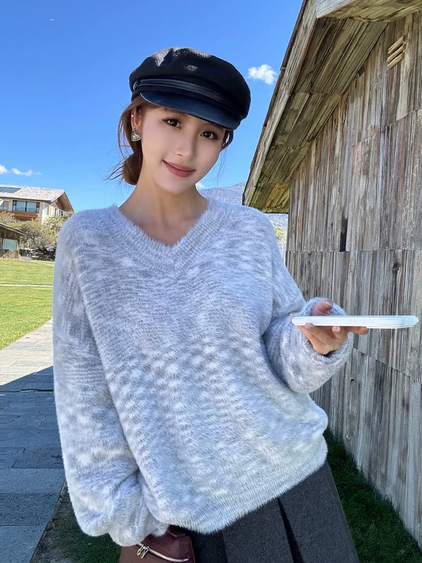 Suéter de Pulôver de Viscose de Fleece de Mink Falso 