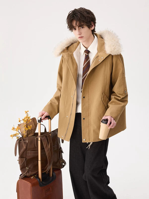 Fleece Lined Hooded Winter Jacket