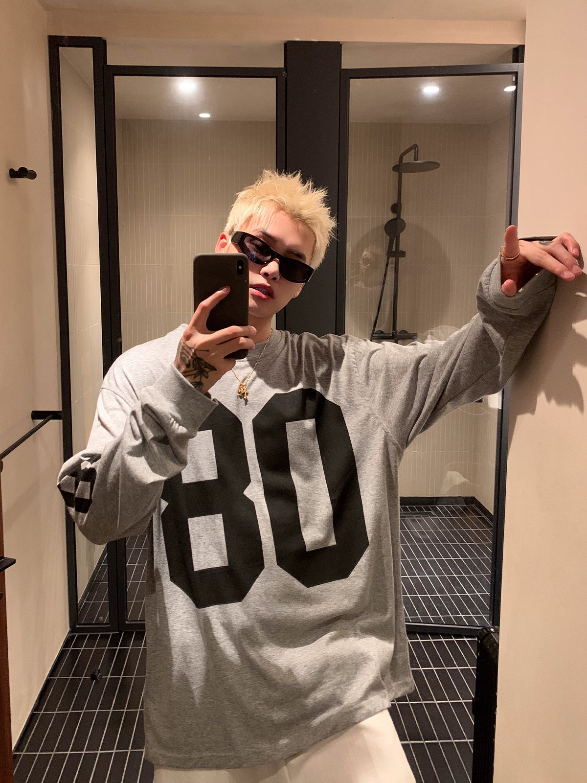 Loose Fit Digital Print Long Sleeve Pullover