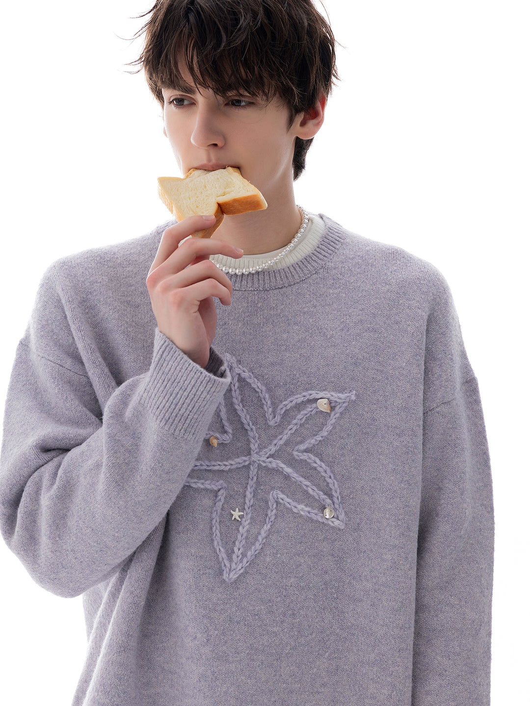 Alpaca Blend Starfish Jacquard Sweater