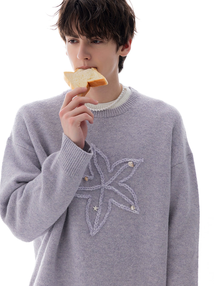 Alpaca Blend Starfish Jacquard Sweater